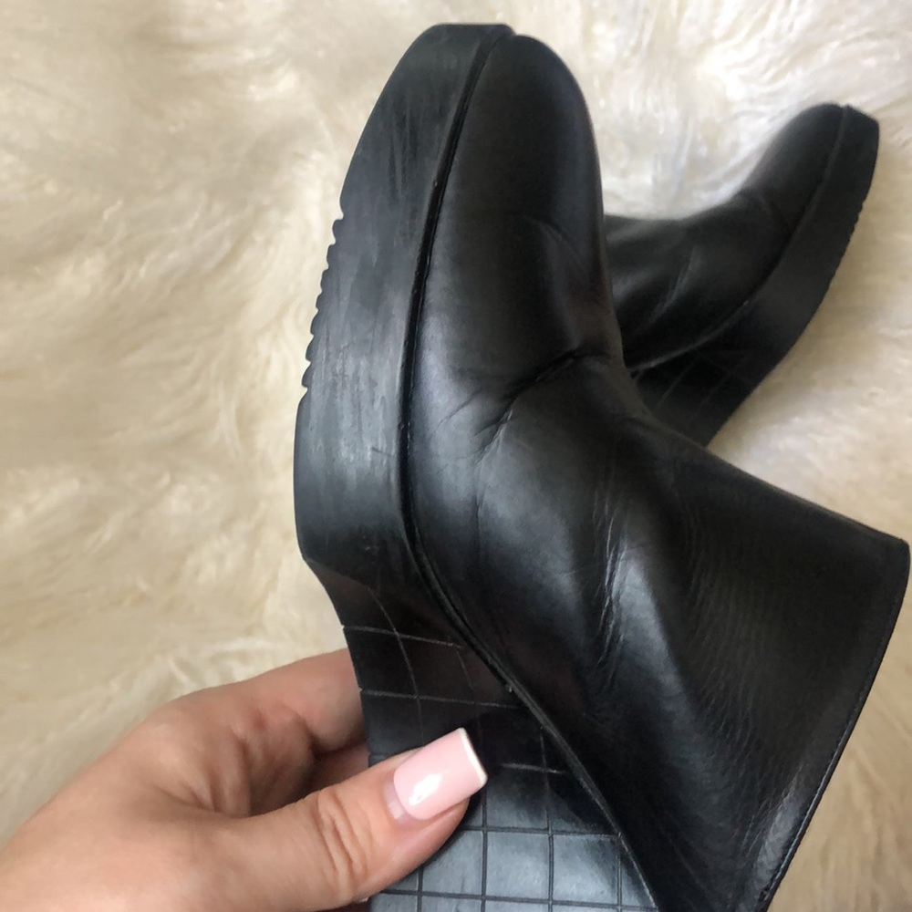 Vintage ROBERT CLERGERIE High Heel Mules slides Shoes Leather Chunky Platform - Picture 10 of 11
